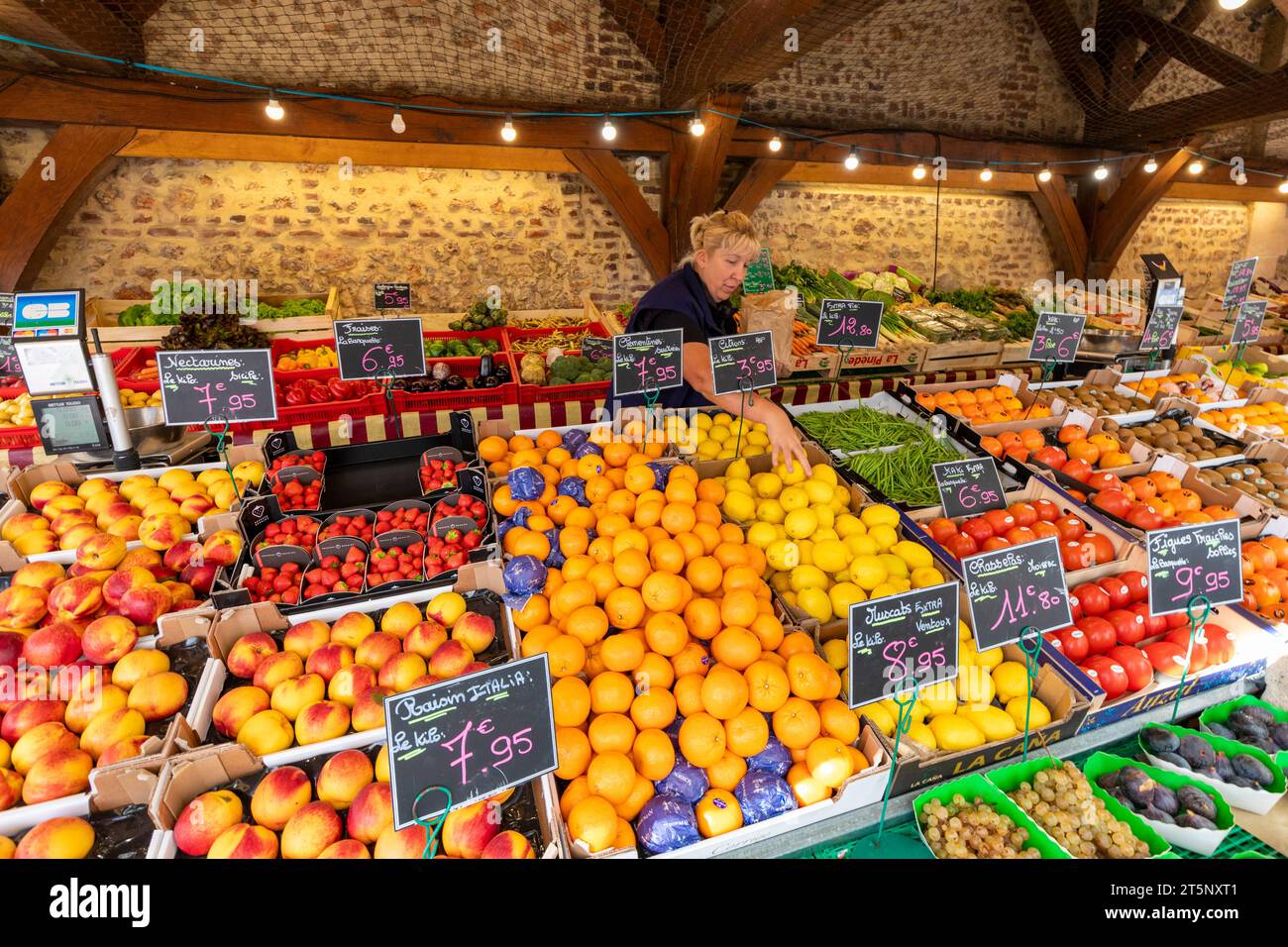 Il mercato di Deauville, Deauville, Normandia, Francia, Europa nord-occidentale Foto Stock