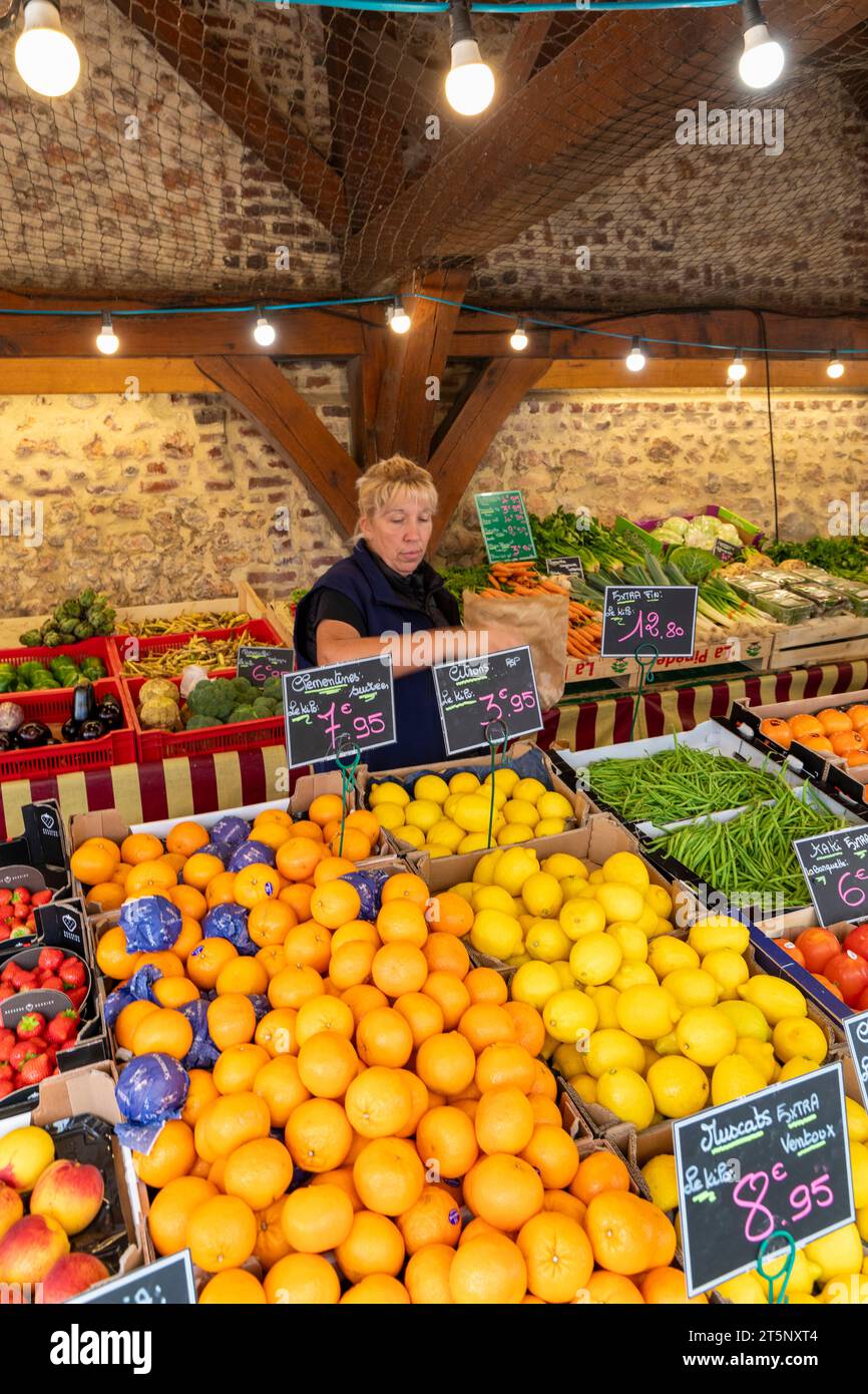 Il mercato di Deauville, Deauville, Normandia, Francia, Europa nord-occidentale Foto Stock
