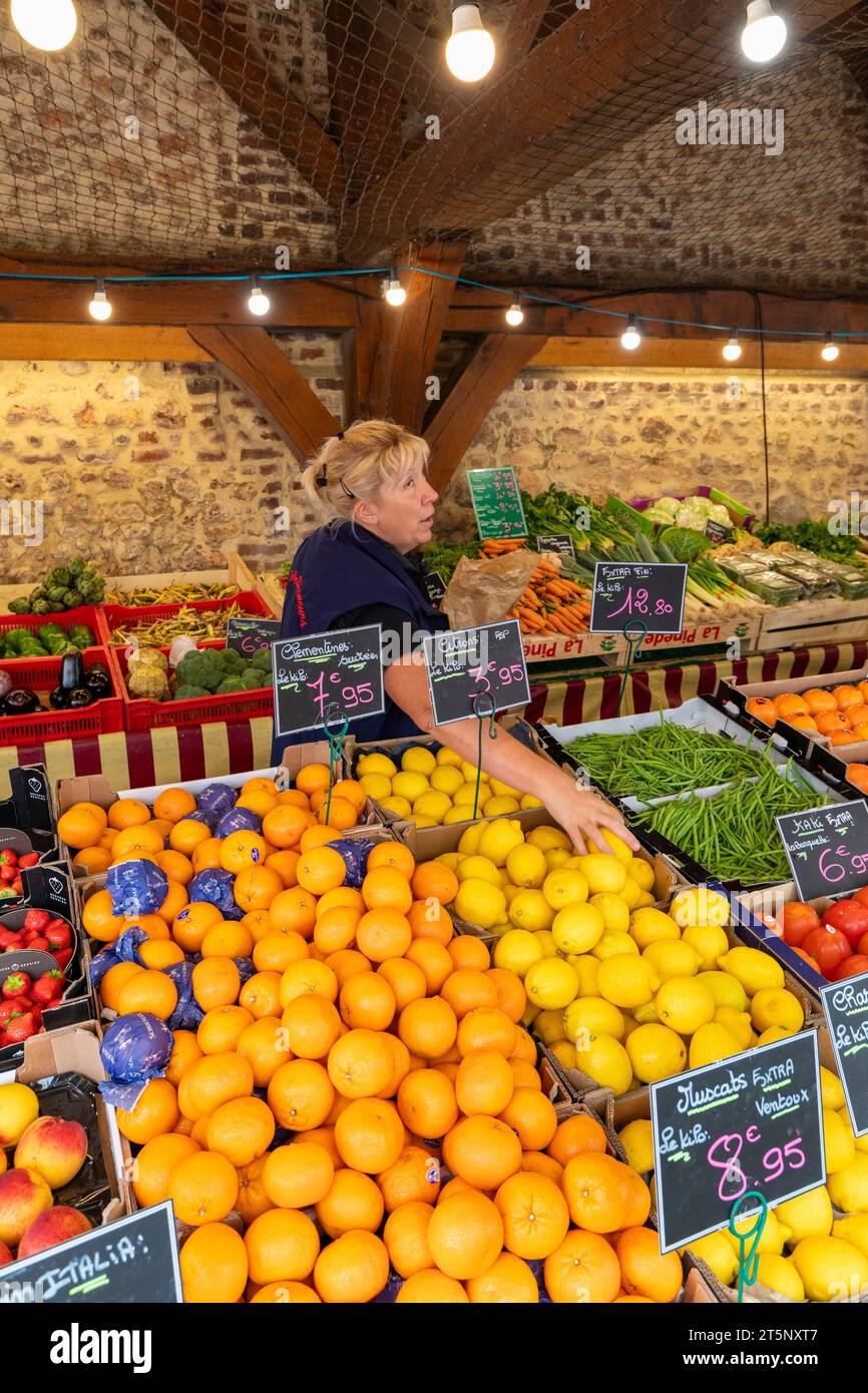 Il mercato di Deauville, Deauville, Normandia, Francia, Europa nord-occidentale Foto Stock
