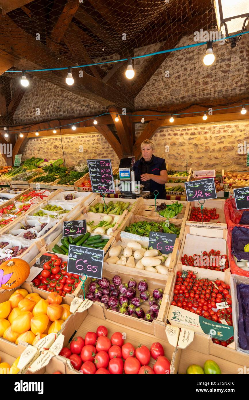 Il mercato di Deauville, Deauville, Normandia, Francia, Europa nord-occidentale Foto Stock