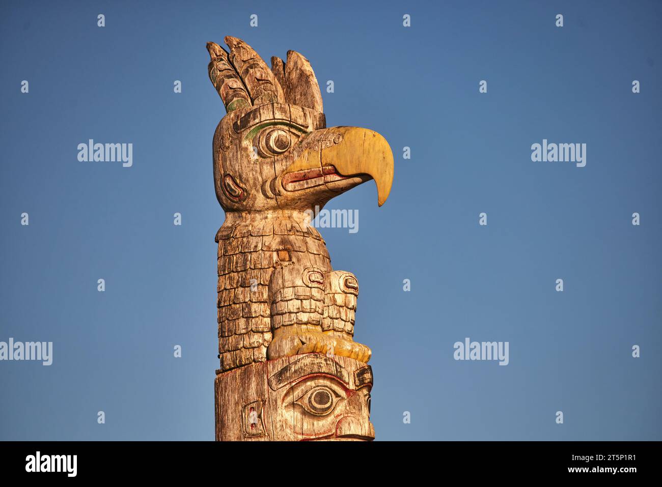 Alaska Ketchikan, totem nel centro della città Foto Stock