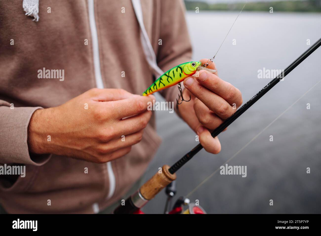 Ravvicinato gancio da pesca per attirare l'uomo Foto Stock