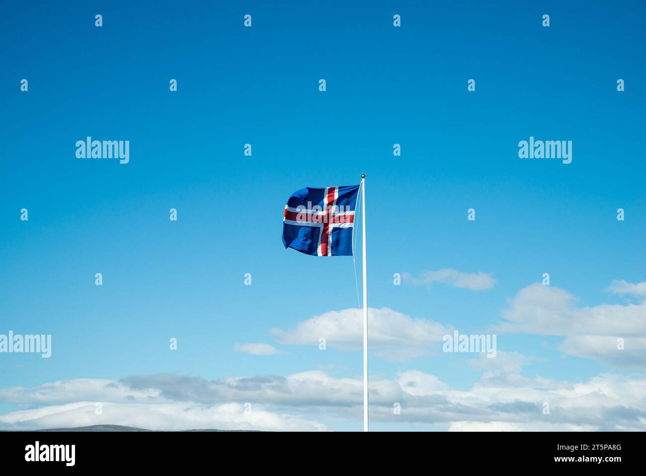 Bandiera islandese, Kerið, zona di Grímsnes nell'Islanda meridionale Foto Stock