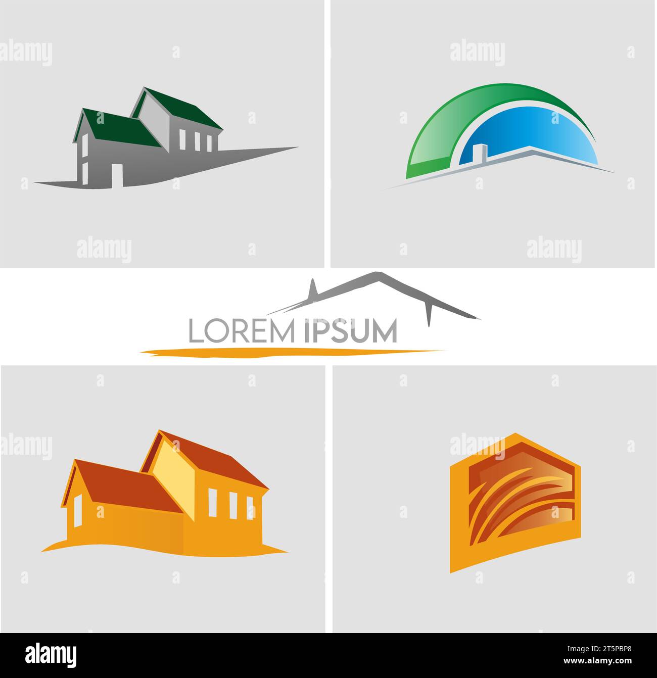 Set di design del logo immobiliare. illustrazione vettoriale Illustrazione Vettoriale