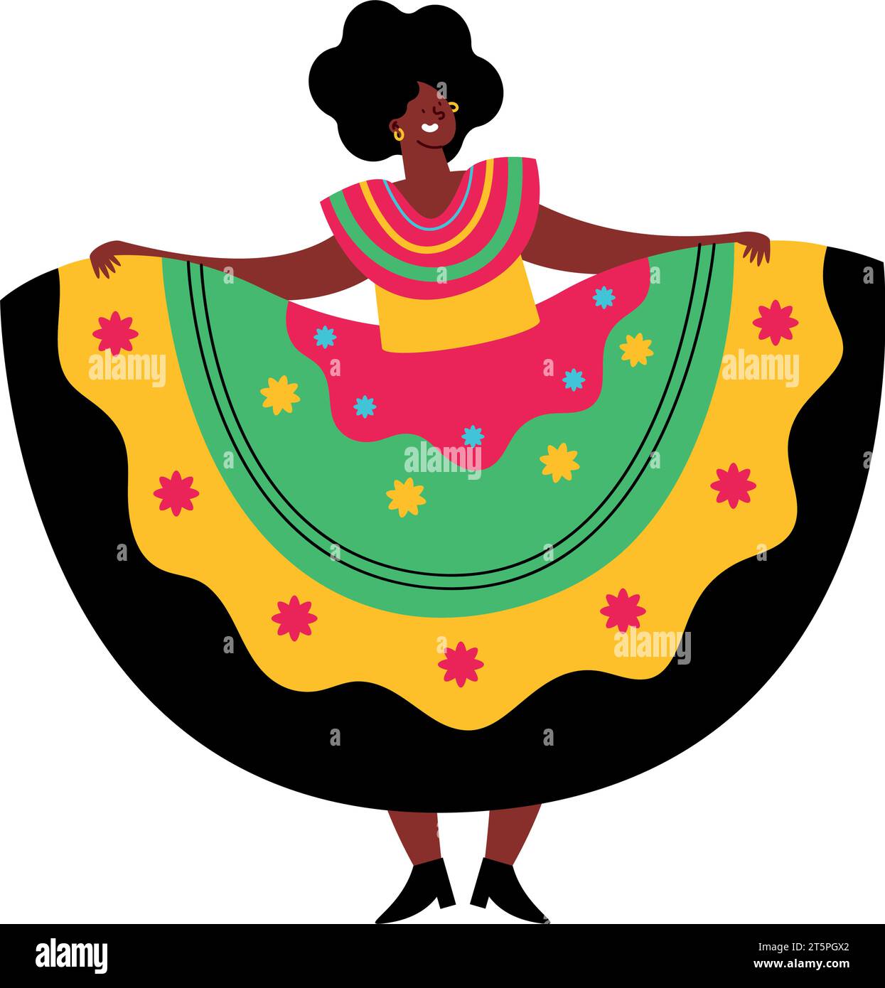 barranquilla carnival negrita puloy vector isolato Illustrazione Vettoriale