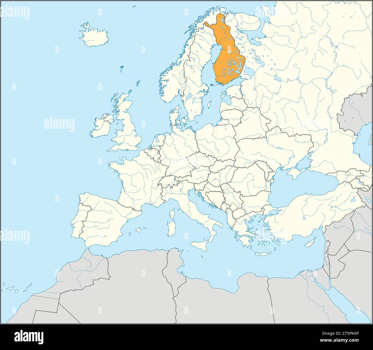 Mappa delle località DELLA REPUBBLICA DI FINLANDIA, EUROPA Illustrazione Vettoriale
