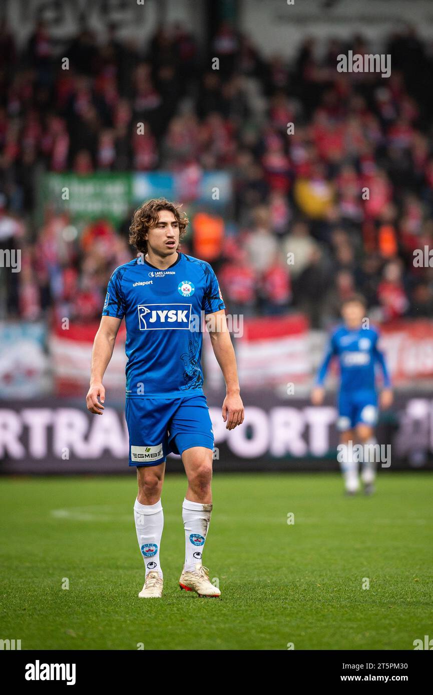 Viborg, Danimarca. 5 novembre 2023. Alexander Lind (9) di Silkeborg SE visto durante il 3F Superliga match tra Viborg FF e Silkeborg IF all'Energi Viborg Arena di Viborg. (Foto: Gonzales Photo - Morten Kjaer). Foto Stock