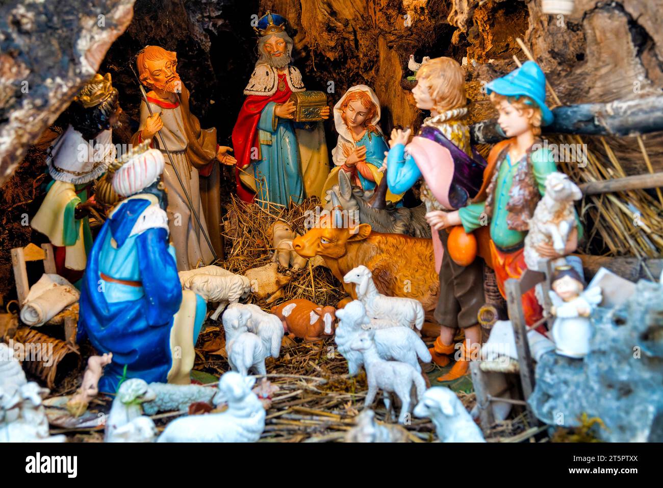 Presepe della Chiesa di Santa Maria delle Grazie, San Giovanni Rotondo, Italia Foto Stock