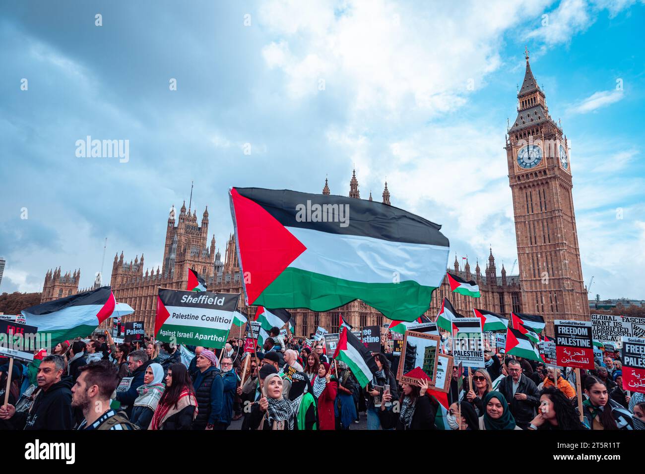 Protesta per la Palestina libera - Londra 28-10-23 Foto Stock