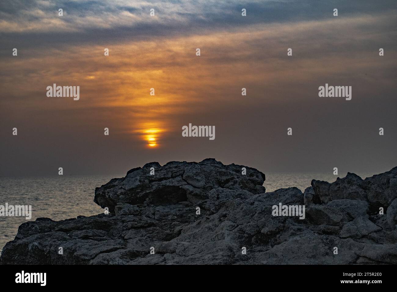 Tramonto alla spiaggia Foto Stock