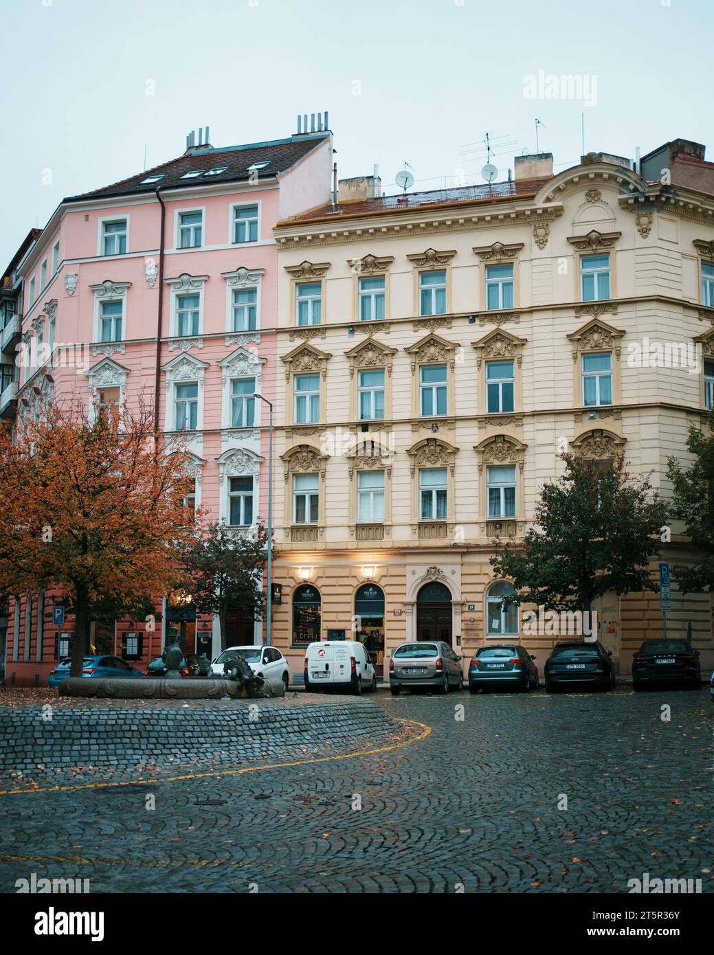 Americké náměstí (piazza americana) a Vinohrady, Praga, Cechia Foto Stock