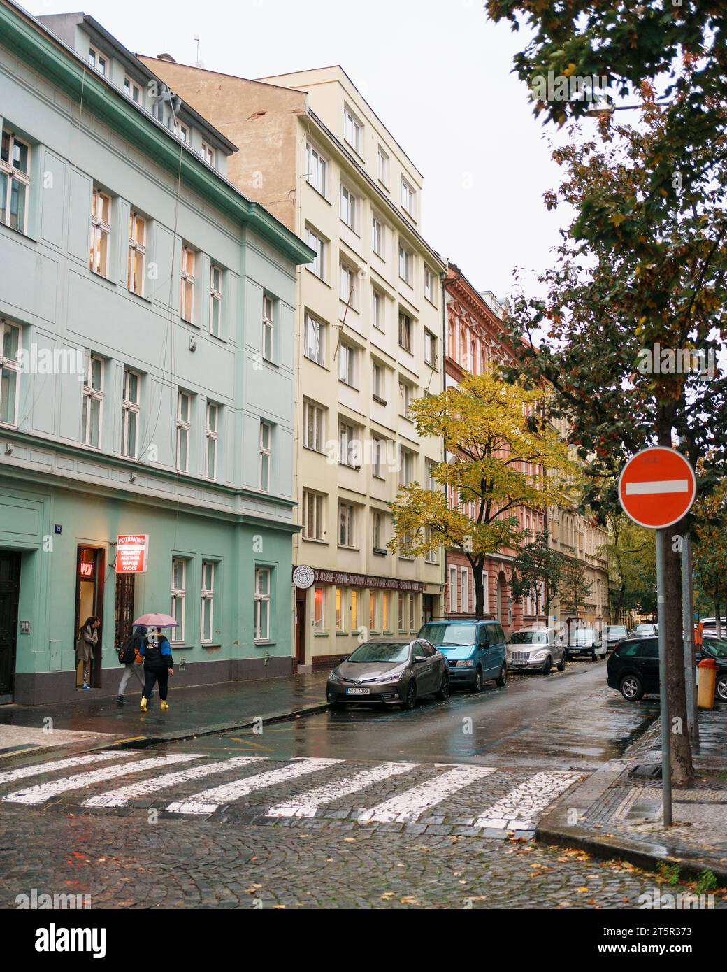 Americké náměstí (piazza americana) a Vinohrady, Praga, Cechia Foto Stock