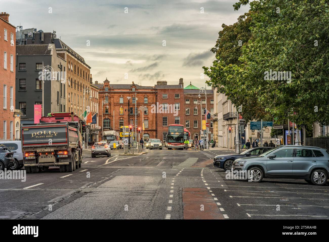 Case di città georgiane, Merrion Street, Dublino, Irlanda Foto Stock