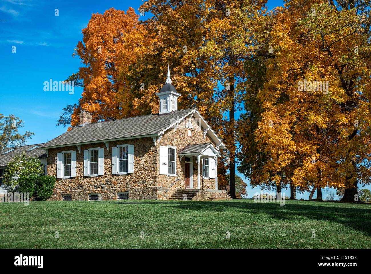 Una tradizionale camera schoolhouse, Chester County, Pennsylvania, STATI UNITI D'AMERICA Foto Stock