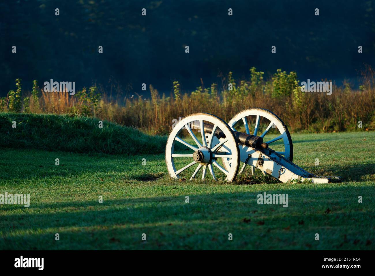 Canon sul campo di battaglia al Valley Forge Historical Park. Foto Stock