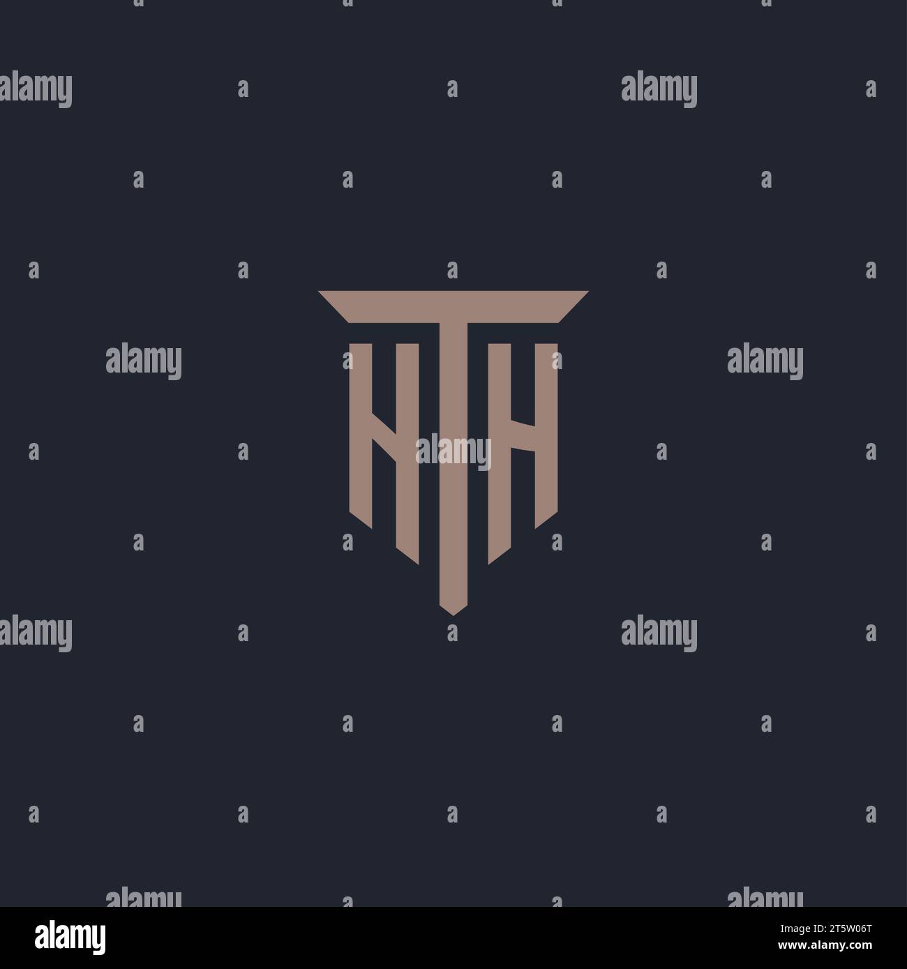 Monogramma iniziale del logo HH con vettore di design dell'icona del montante Illustrazione Vettoriale