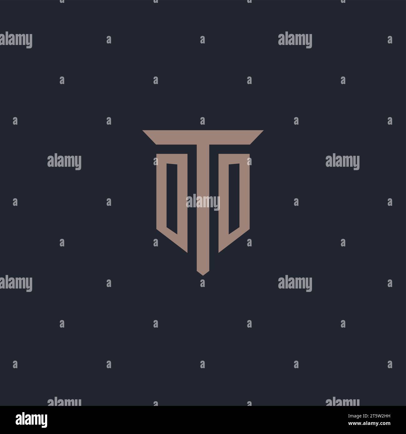 OO monogramma iniziale del logo con vettore di design dell'icona a colonna Illustrazione Vettoriale