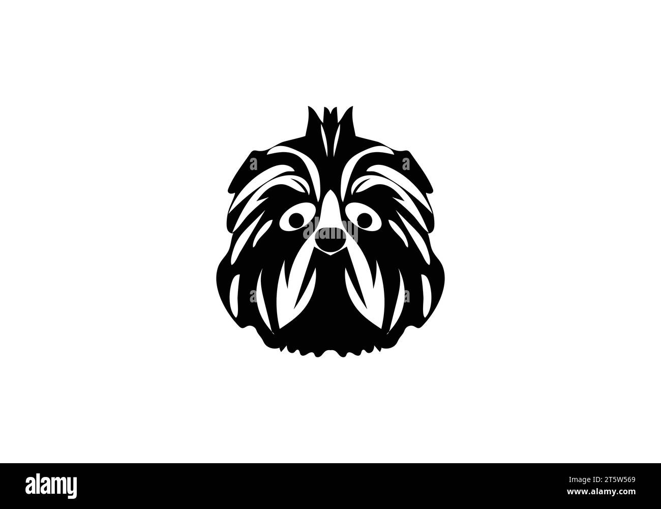 Biewer Terrier, icona di stile minimale, disegno illustrativo Illustrazione Vettoriale
