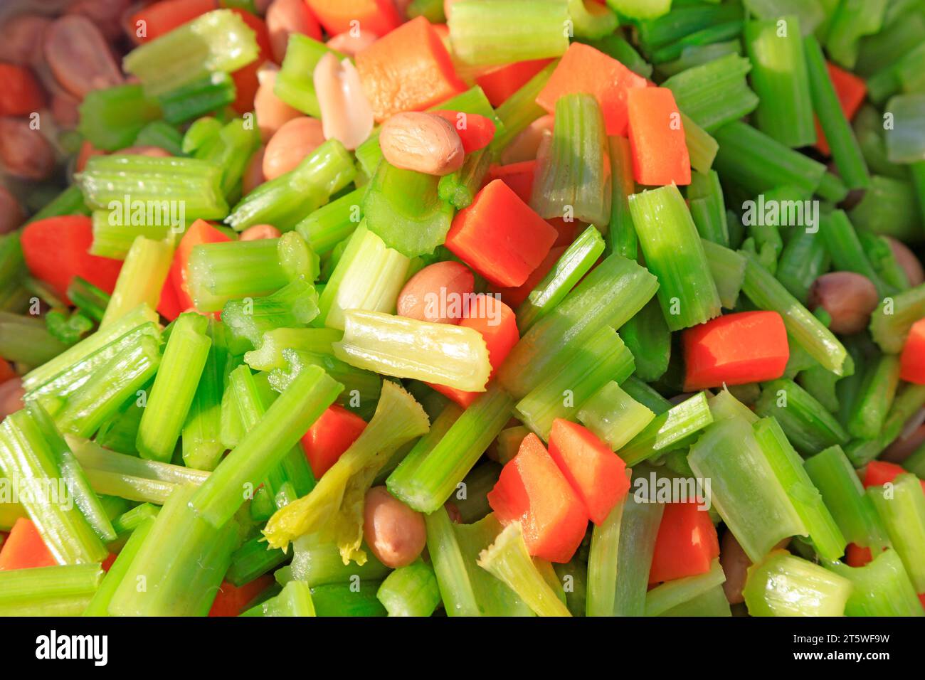 Insalata cinese, carote di sedano e arachidi Foto Stock