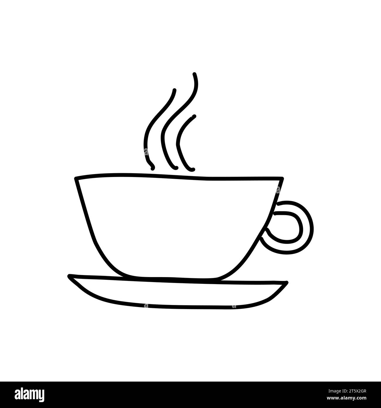 Immagine di una tazza di caffè o tè, illustrazione vettoriale disegnata a mano. Illustrazione Vettoriale