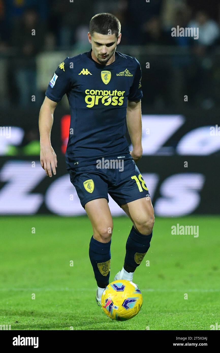 Frosinone, Lazio. 6 novembre 2023. Gabriel Marin Razvan di Empoli durante la partita di serie A tra Frosinone e Empoli allo stadio Benito Stirpe di Frosinone, Italia, 6 novembre 2023. AllShotLive/Sipa USA credito: SIPA USA/Alamy Live News Foto Stock