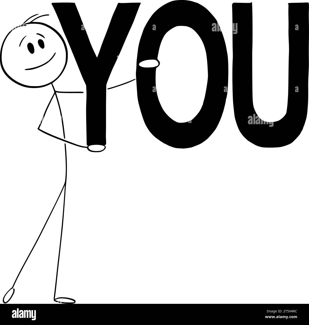 Si tratta di te , illustrazione della figura del Cartoon Stick Vector Illustrazione Vettoriale