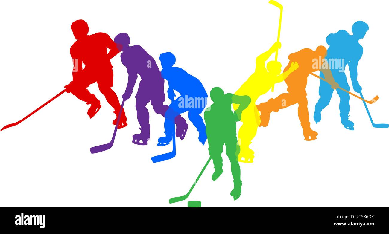 Silhouette per hockey su ghiaccio People Player Illustrazione Vettoriale