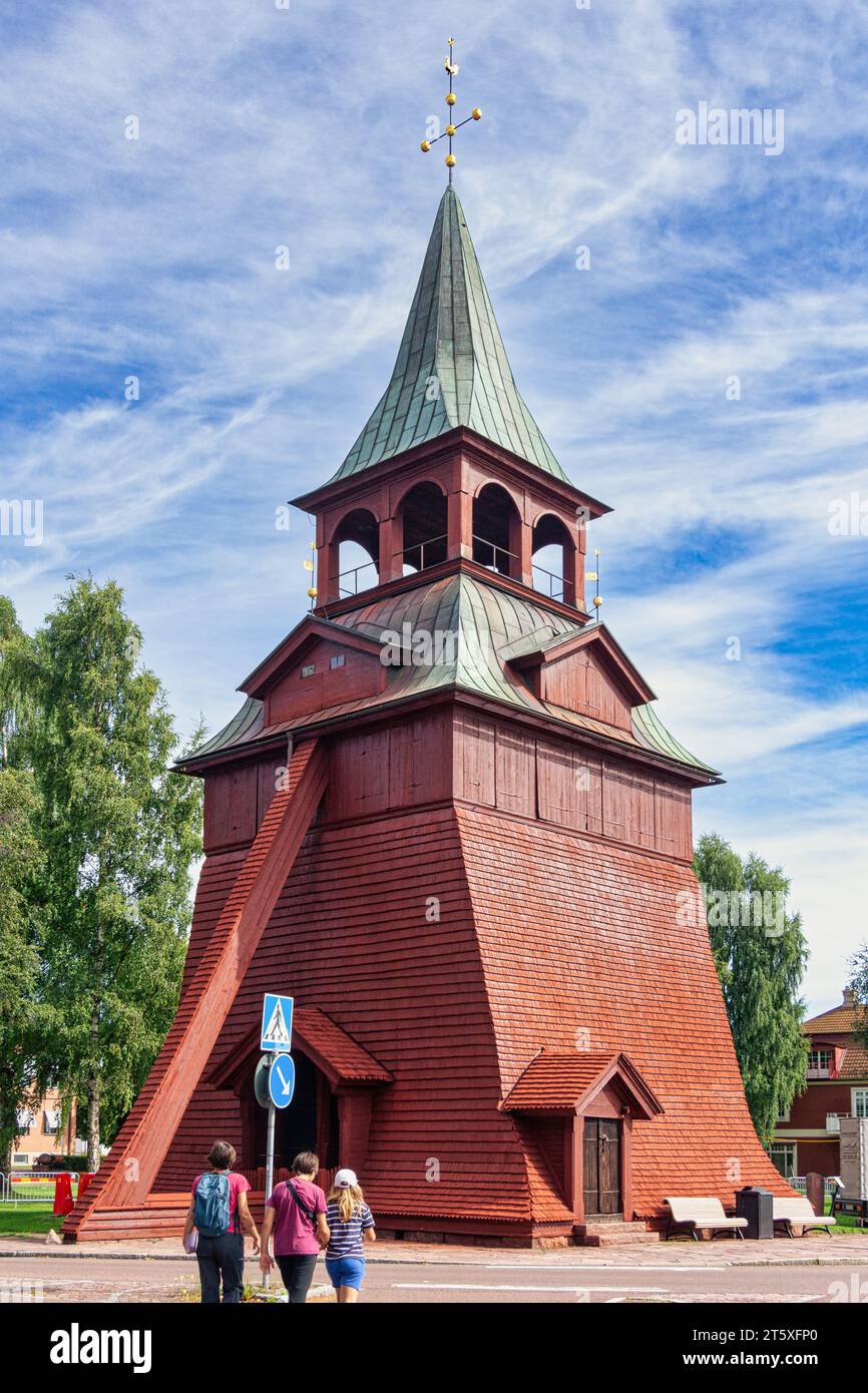 Campanile della chiesa dell'Arcangelo Michele a Mora. Svezia, Svealand, Mora Foto Stock