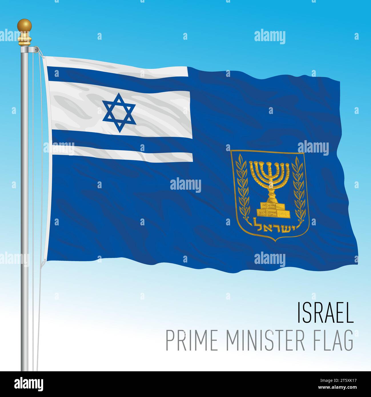 Primo Ministro israeliano che sventola bandiera, medio Oriente, illustrazione vettoriale Illustrazione Vettoriale