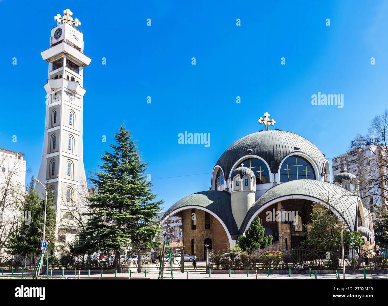 Skopje, Macedonia del Nord, Chiesa ortodossa di San Clemente di Ocrida nel centro della capitale macedone Skopje Foto Stock