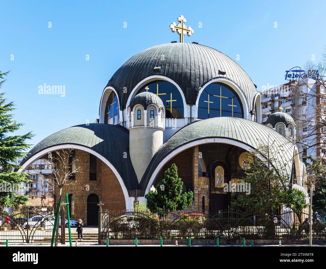Skopje, Macedonia del Nord, Chiesa ortodossa di San Clemente di Ocrida nel centro della capitale macedone Skopje Foto Stock