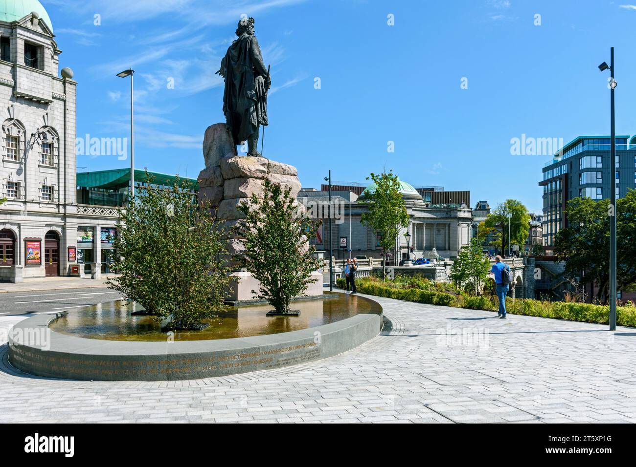 Statua di William Wallace, di William Grant Stevenson, Rosemount Viaduct, Union Terrace Gardens, Aberdeen, Scozia, REGNO UNITO Foto Stock