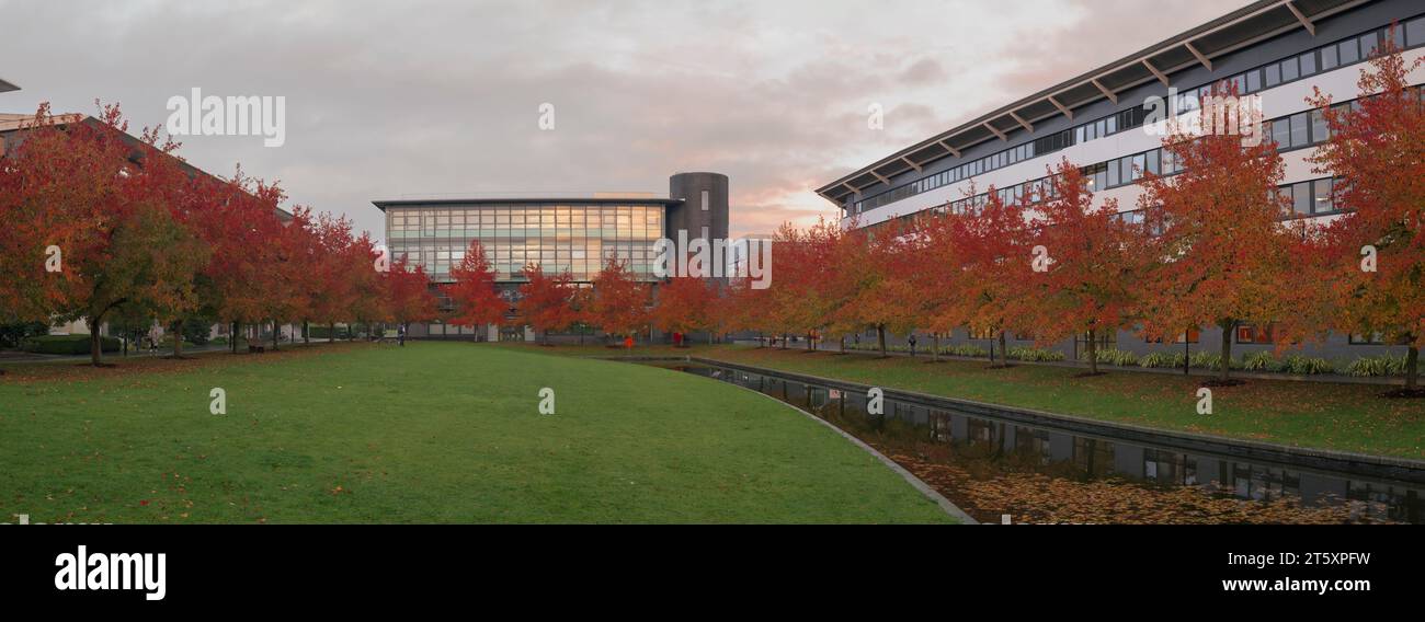 Campus centrale presso l'Università di Warwick, che mostra l'edificio dell'International Institute for Product & Service Innovation e il laboratorio digitale sulla destra. Foto Stock