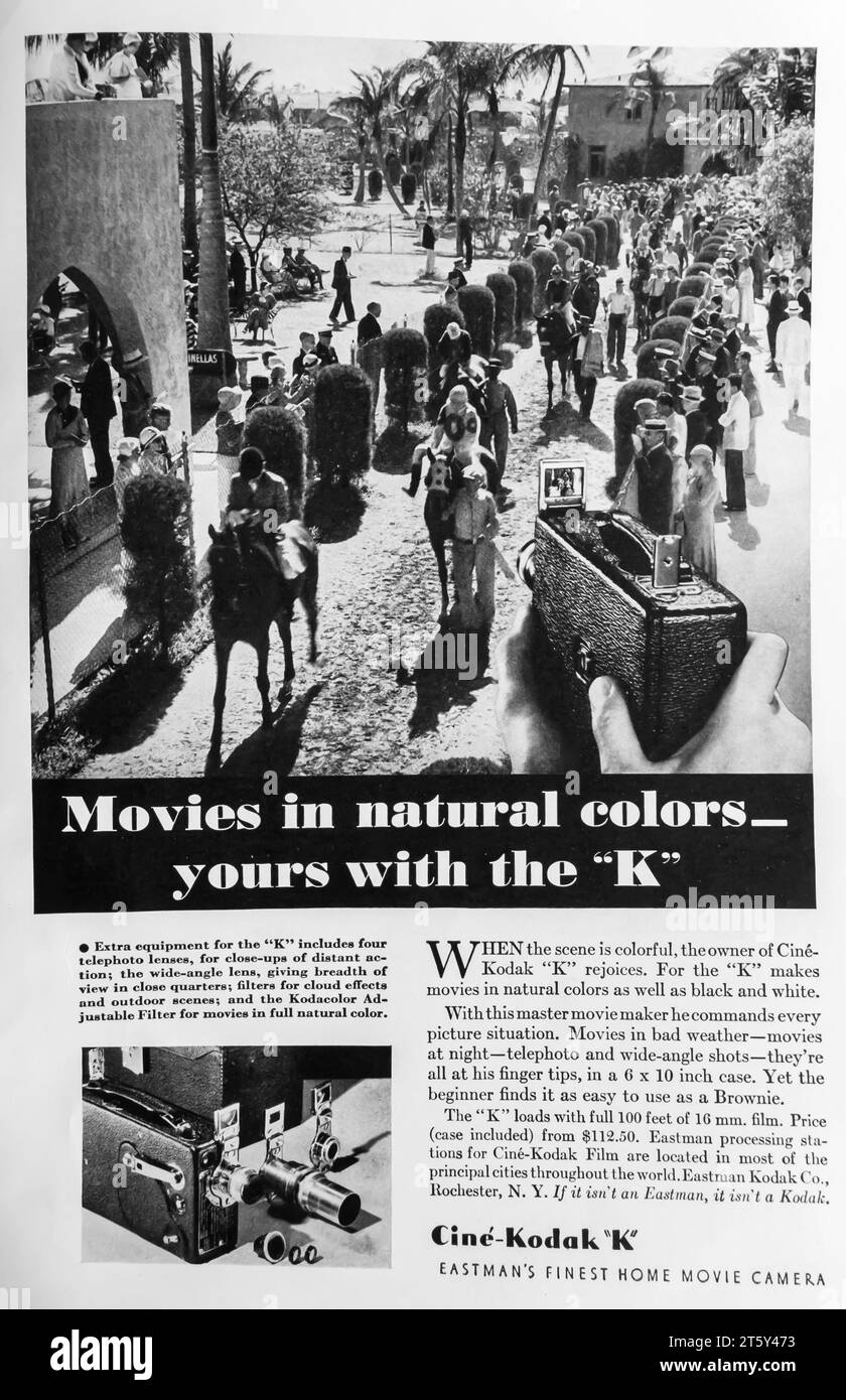 1934 Cine-Kodak K Eastman è il miglior spot per videocamere da 16 mm Foto Stock