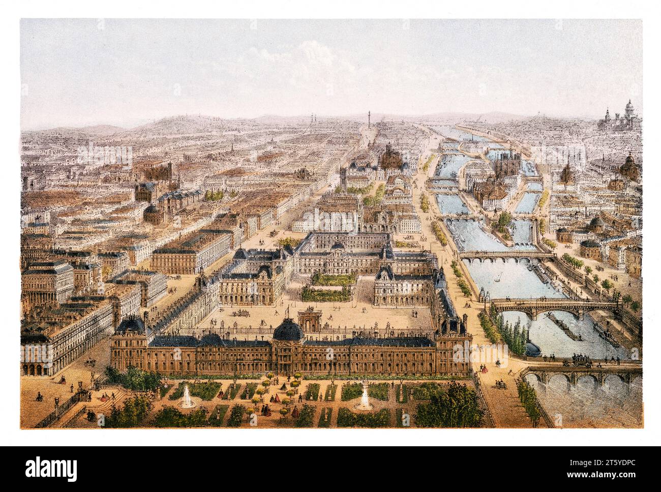 Vista dall'alto di Parigi. Di Rivière, publ. A Parigi, CA 1875 Foto Stock