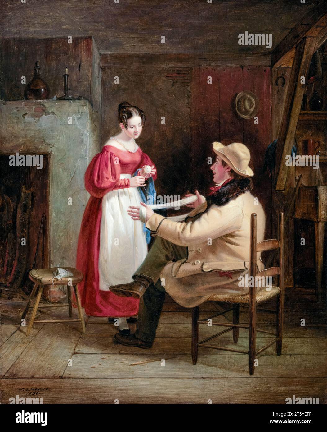 William Sidney Mount, Winding Up, dipinto ad olio su pannello, 1836 Foto Stock