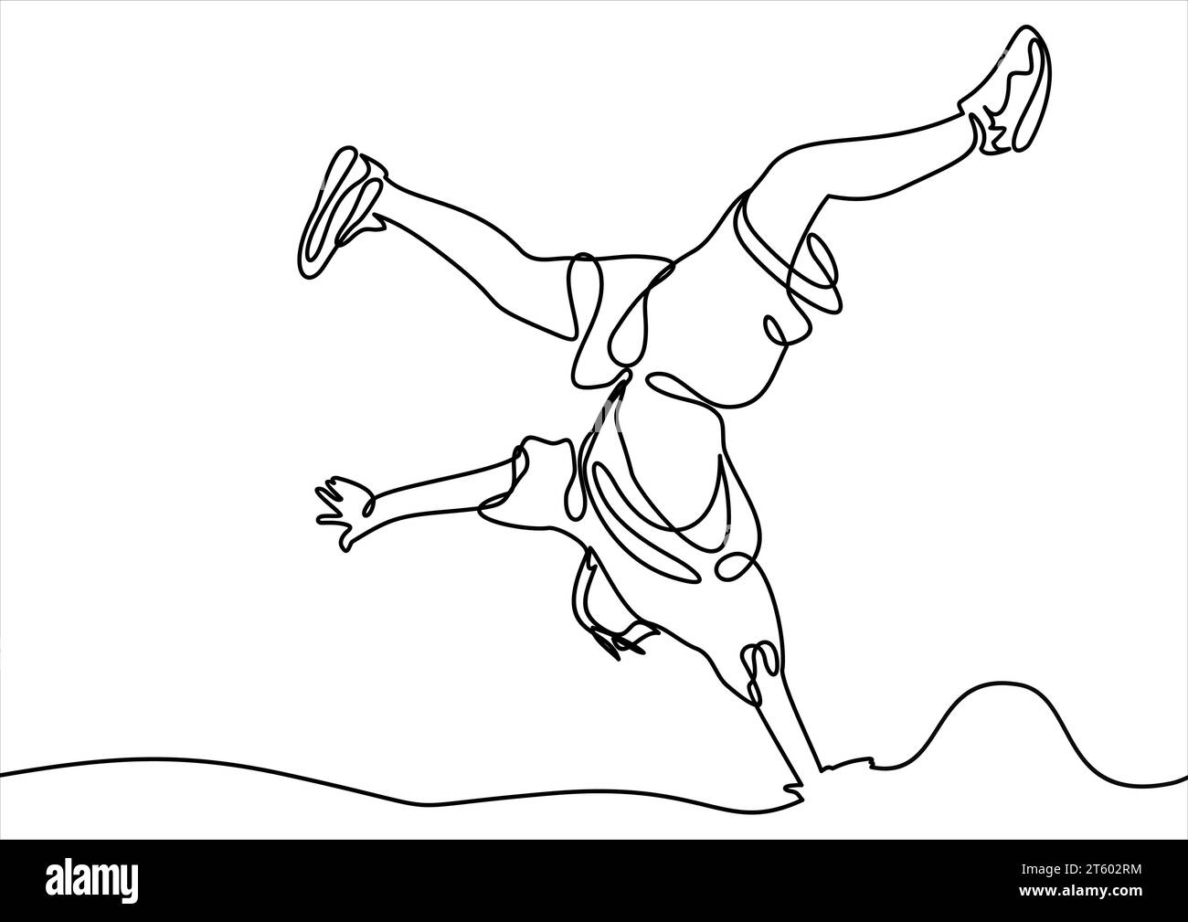 interrompi danzatore-disegno a linee continue arte vettoriale Illustrazione Vettoriale