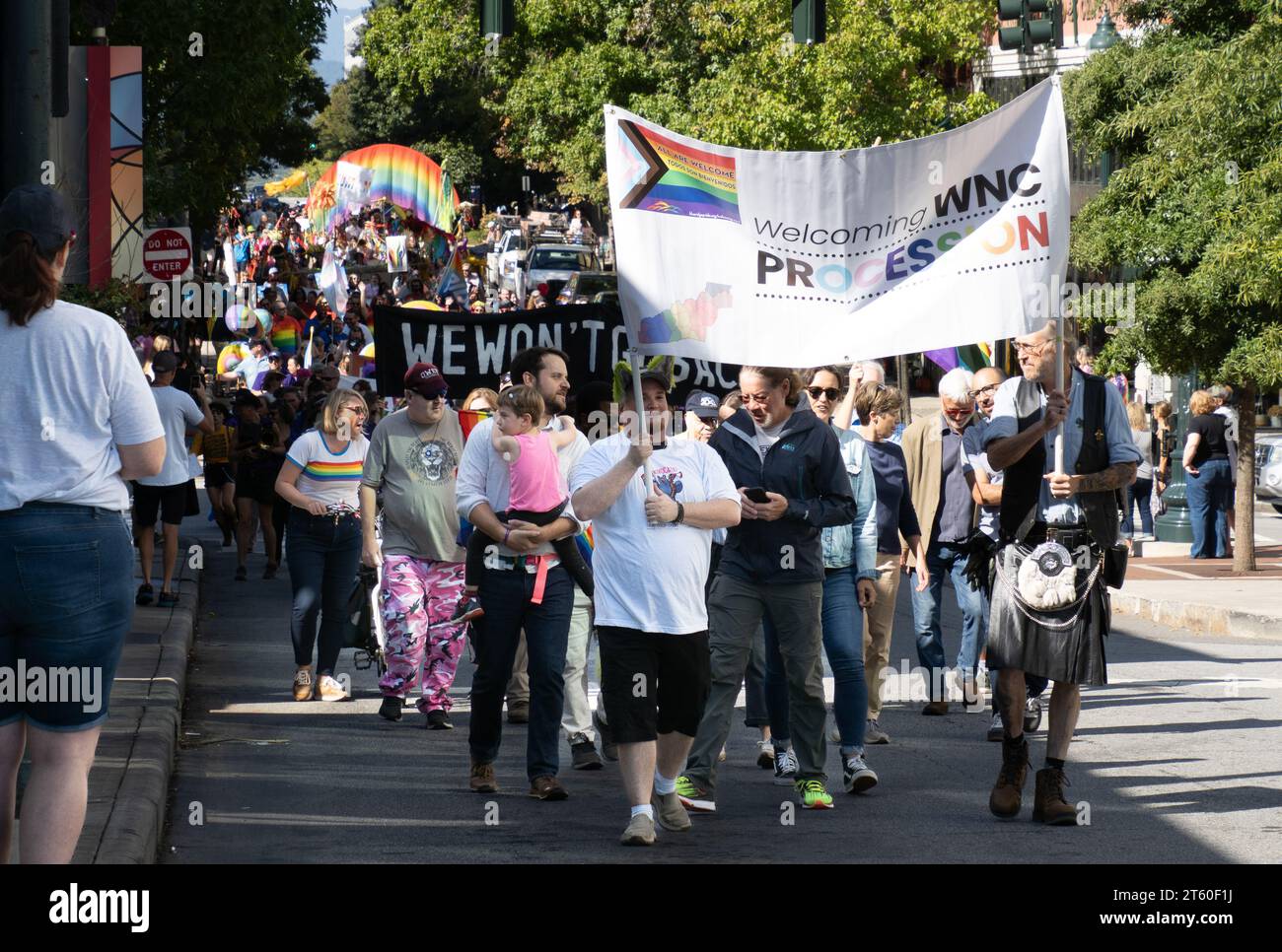 Gay Pride March - Asheville North Carolina Foto Stock