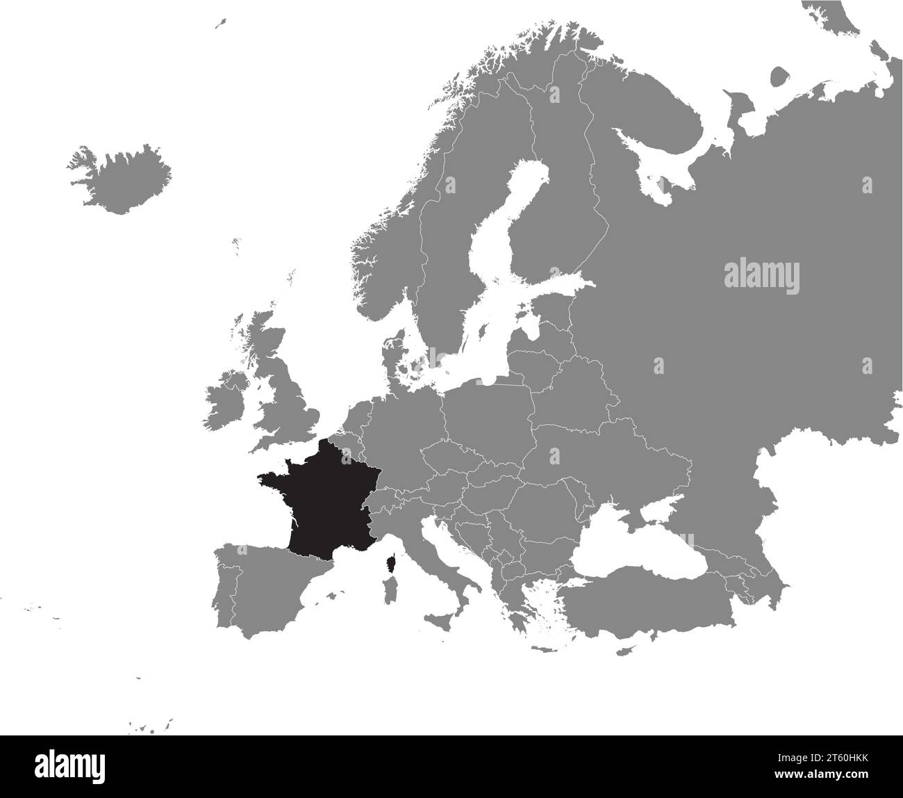 Mappa delle località della REPUBBLICA DI FRANCIA, EUROPA Illustrazione Vettoriale