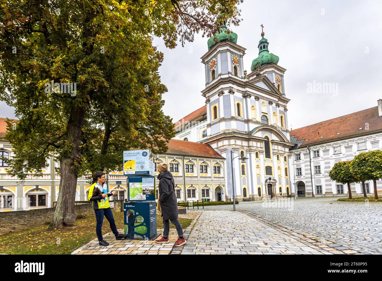 Abbazia e monastero di Waldsassen. Il monastero cistercense richiede il marchio del patrimonio europeo. Waldsassen, Germania Foto Stock