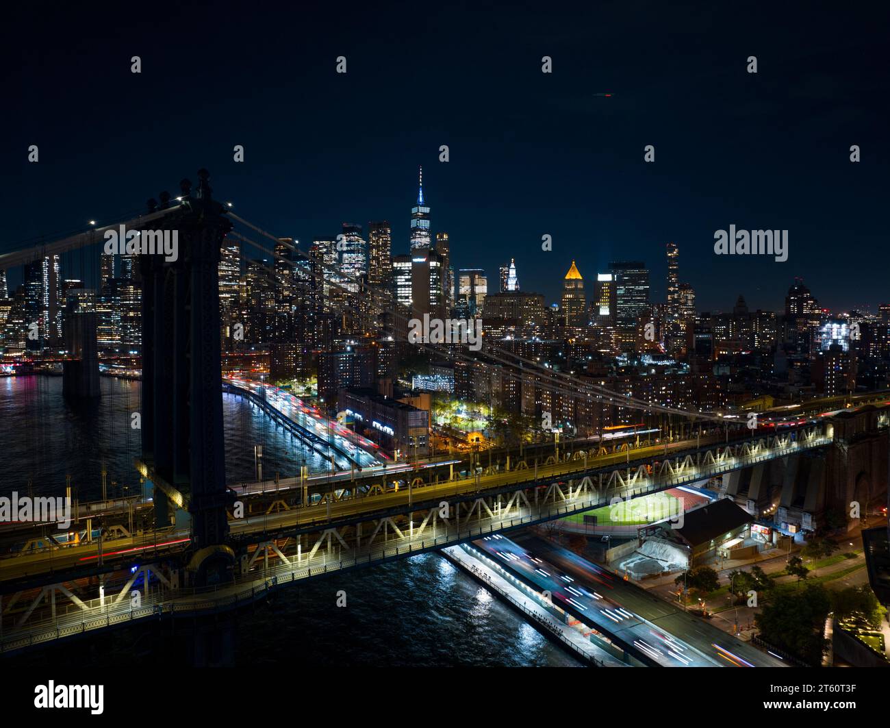Foto notturna Manhattan New York USA Foto Stock