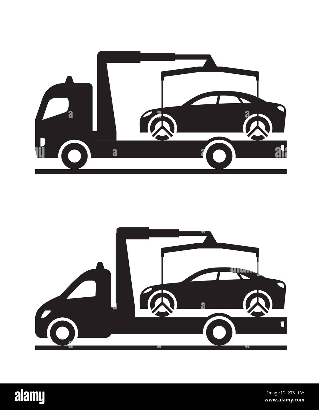 Autocarro e pick-up con veicolo - illustrazione vettoriale Illustrazione Vettoriale