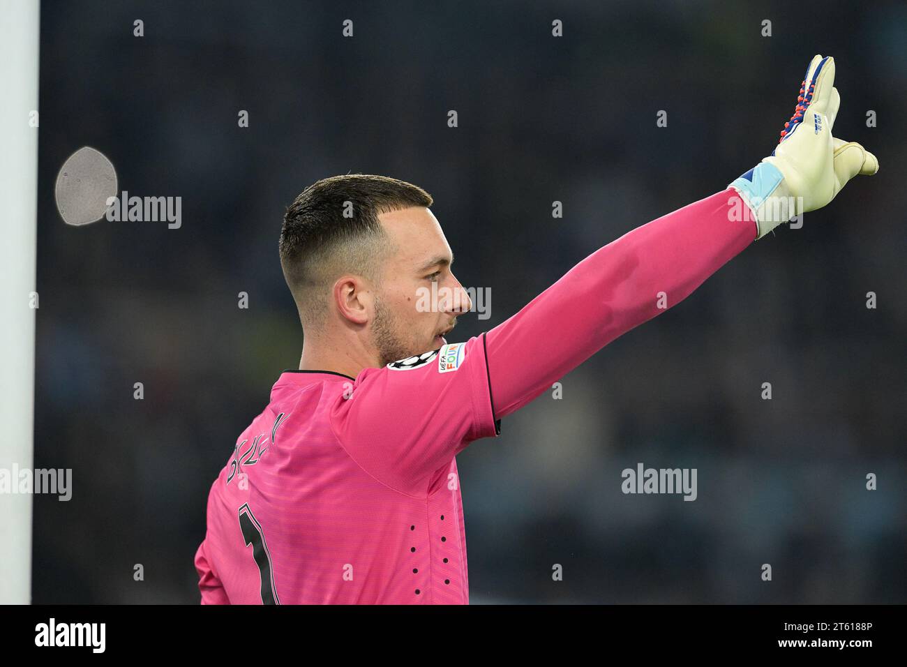 Stadio Olimpico, Roma, Italia. 7 novembre 2023. Champions League, fase a gironi di calcio; Lazio contro Feyenoord; Justin Bijlow di Feyenoord credito: Action Plus Sports/Alamy Live News Foto Stock