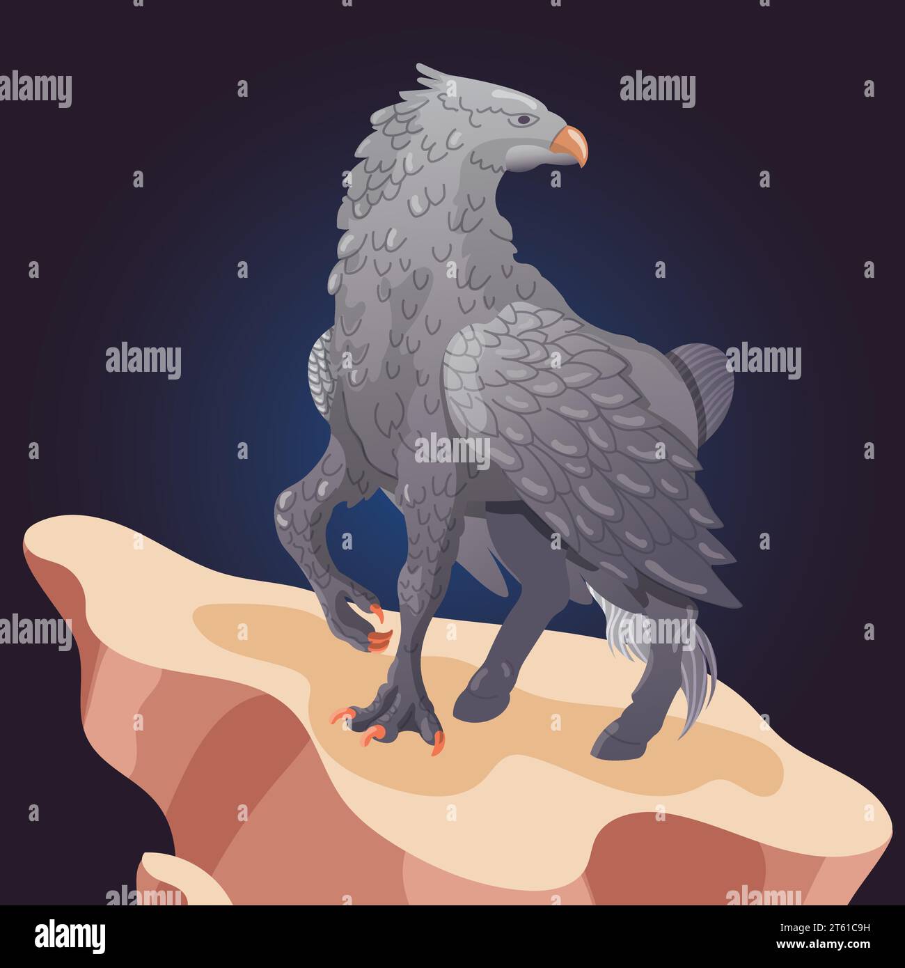 Hippogriff mitologico animale fantasy personaggio Vector Illustrazione Vettoriale