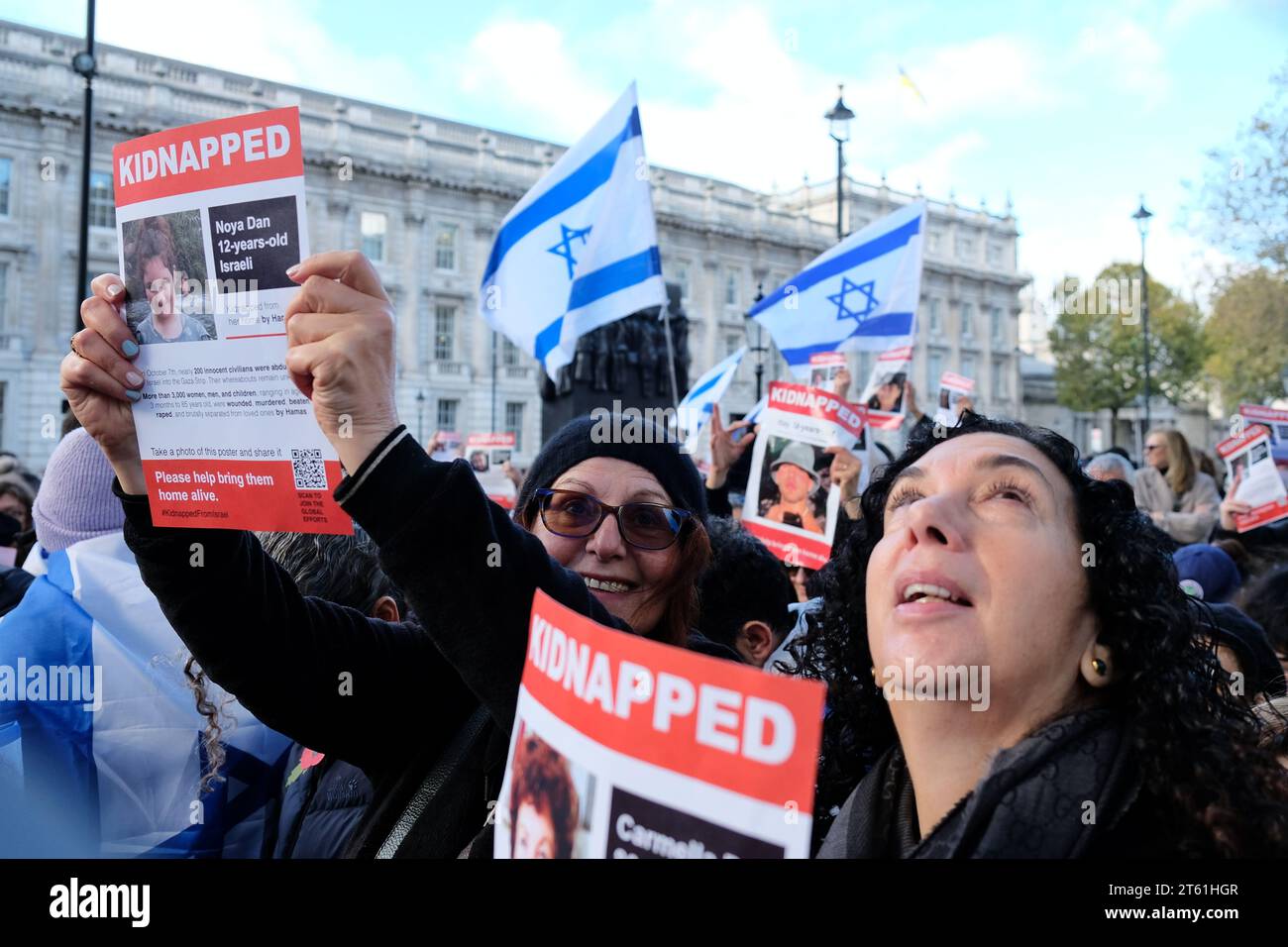 Londra, Regno Unito. I britannici e gli israeliani segnano un mese dagli attacchi multifrontali al paese da parte di militanti di Hamas che hanno ucciso 1.200 persone. Foto Stock