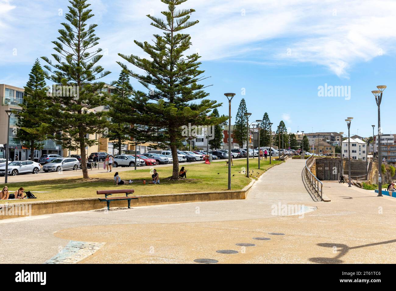 Maroubra Beach nei sobborghi orientali di Sydney, giorno di primavera cielo blu, nuovo Galles del Sud, Australia, 2023 Foto Stock
