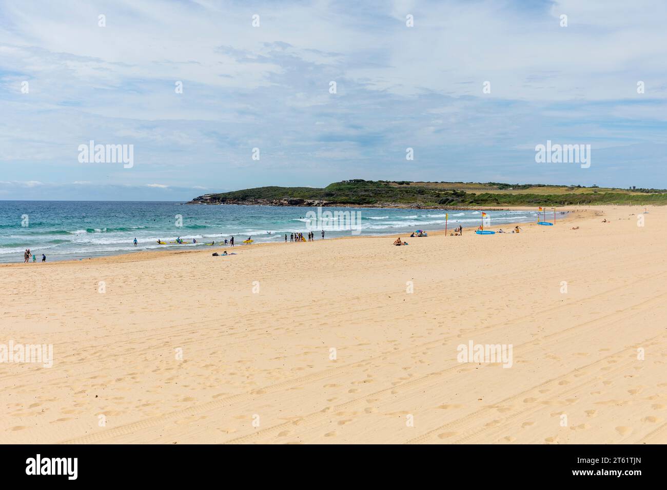 Maroubra, sobborgo di Sydney sulla spiaggia in un giorno di primavera blu, sobborghi orientali di Sydney, nuovo Galles del Sud, Australia Foto Stock