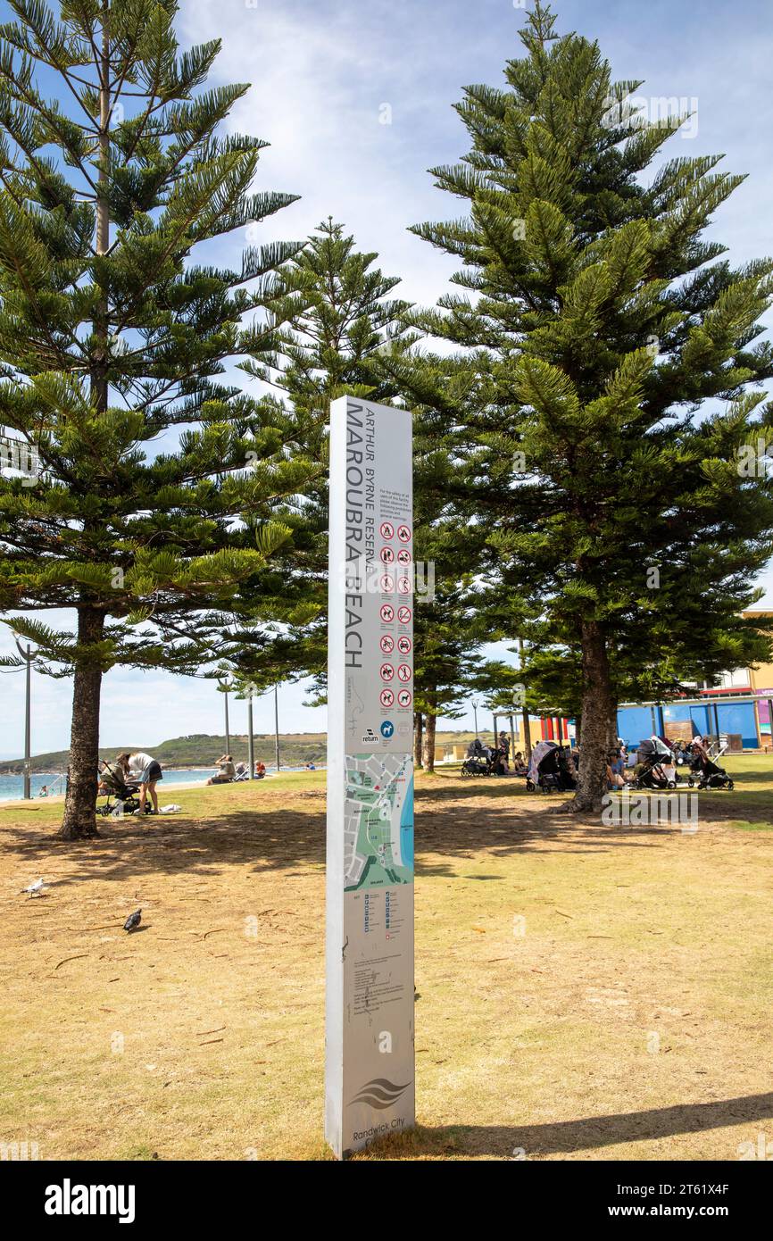 Maroubra Beach, periferia orientale di Sydney, Barry Rodgers Place and Reserve, Sydney, NSW, Australia Foto Stock