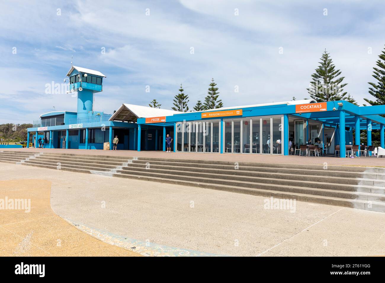 Edificio Maroubra Beach Pavilion sul lungomare, sobborghi orientali di Sydney, NSW, Australia Foto Stock
