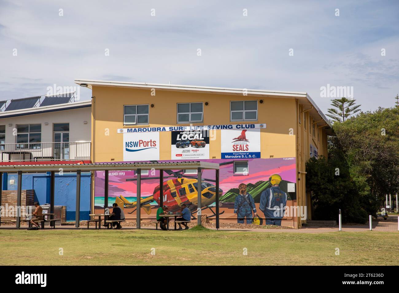 Australian Surf Life Saving Club a Maroubra Beach, sobborghi orientali di Sydney, NSW, Australia Foto Stock